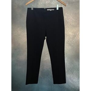 Veronica Beard Black Zip Back Scuba Pants High Rise Slim Leg Trousers Size 8